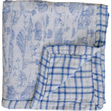 Farm Toile + Blue & Green Plaid Muslin Quilt