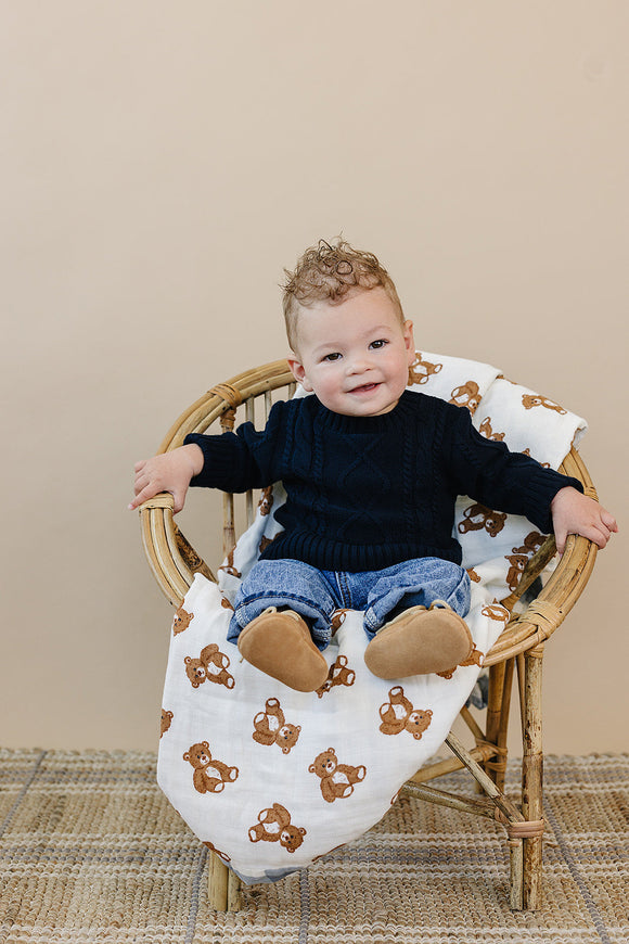 Navy Cable Knit Sweater