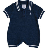 Collared Sailboat Knit Short Romper