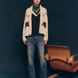 Lily Clothing - Fashionable retro art lapel knitted cardigan: NAVY / (XL) 1