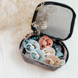 Itzy Soother™ Natural Rubber Paci Sets: Blossom + Rosewood 0-6M