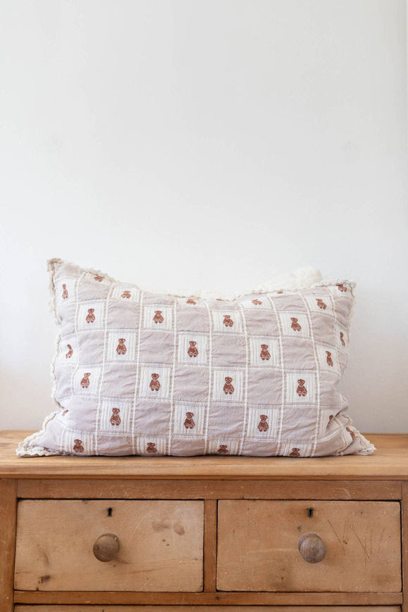 New Grain - Patchwork pillowcase - teddy: Standard