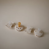 FRIGG Baby's First Pacifier Floral Heart (Cream) 4-Pack