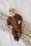 Dark Rust Cable Knit Cardigan