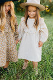 Mustard Magnolia Cotton Dress With Bloomers