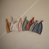 Ribbed Knotted Baby Gown + Beanie Set