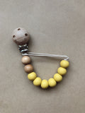 Wood and silicone pacifier clips- Clyde