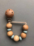 Wood and silicone pacifier clips- Egle collection