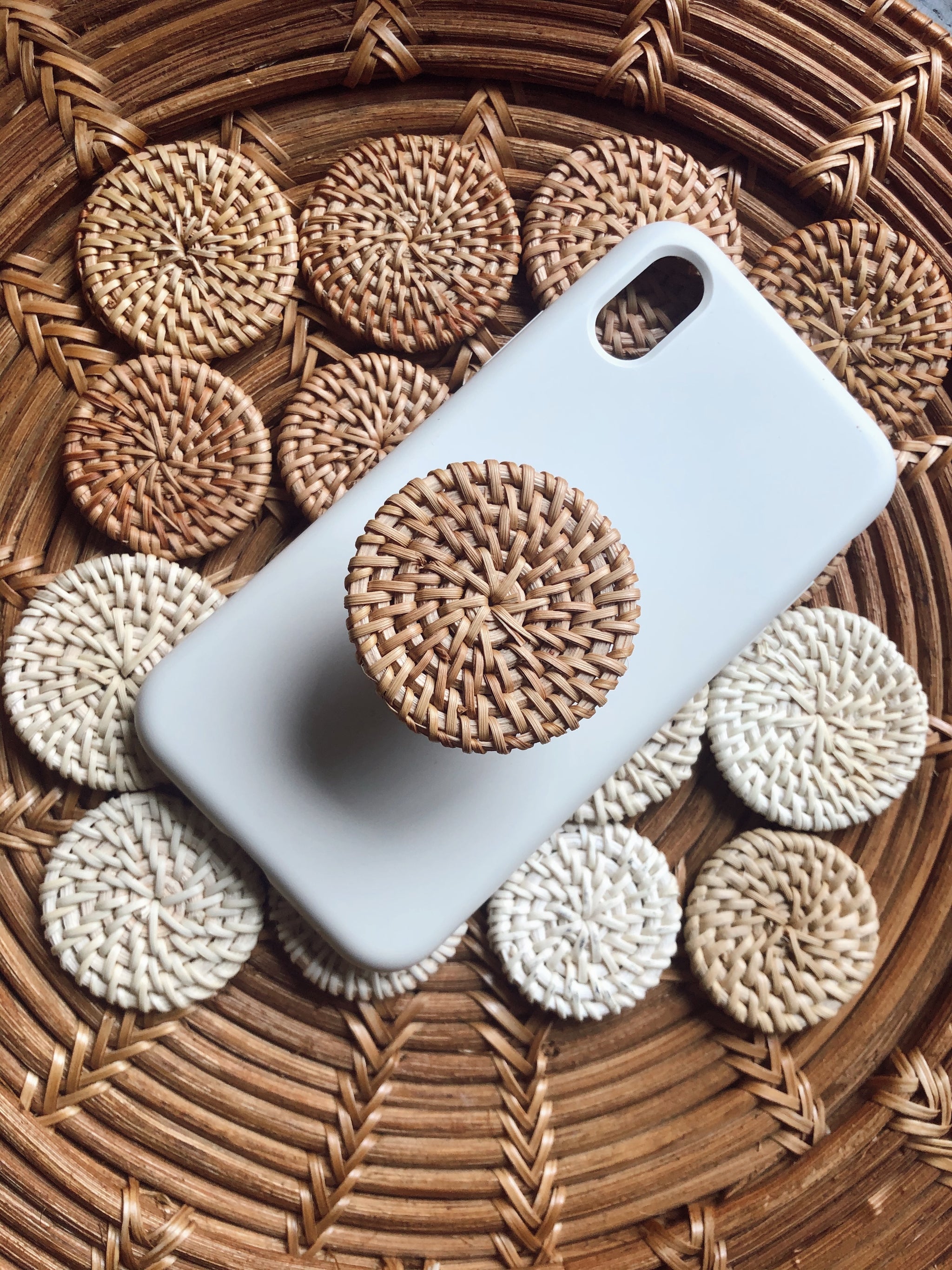 Phone Grips Boho Rattan Pop Socket Pop Socket Car Mount