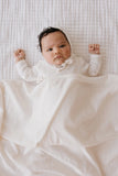 Organic Cotton Pointelle Wrap Onepiece - Natural