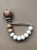 Wood and silicone pacifier clips- Clyde