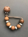 Wood and silicone pacifier clips- Egle collection